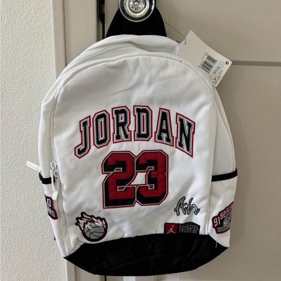 Jordan Other - Jordan White, Black & Red 23 Embroidered Backpack